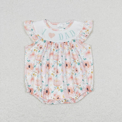 SR1349 baby girl clothes l love daddy floral toddler girl summer bubble