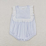 SR1363  baby girl clothes blue stripes toddler girl summer bubble
