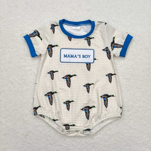 SR1377 baby boy clothes embroidery mama’s boy mallard toddler boy summer bubble