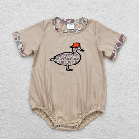 SR1403   baby boy clothes embroidery mallard camouflage toddler boy summer bubble