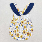 SR1422  baby girl clothes yellow flowers toddler girl summer bubble