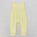 SR1447  baby girl clothes pure yellow toddler girl summer romper