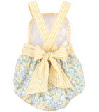 SR1491 pre-order baby girl clothes yellow floral  toddler girl summer bubble