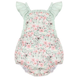 SR1494 pre-order baby girl clothes green floral  toddler girl summer bubble