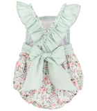 SR1494 pre-order baby girl clothes green floral  toddler girl summer bubble