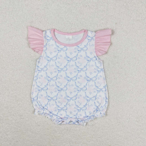 SR1522 baby girl clothes blue ribbon toddler girl summer bubble