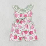 SR1565  baby girl clothes strawberry girl summer jumpsuit