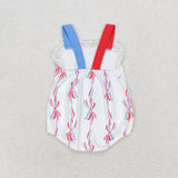 SR1599 baby girl clothes 4th of July patriotic toddler girl summer bubble