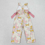 SR1674  baby girl clothes yellow floral girl summer jumpsuit