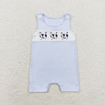 SR1695  baby boy clothes embroidery cow  toddler boy summer romper