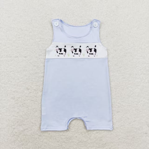 SR1695  baby boy clothes embroidery cow  toddler boy summer romper