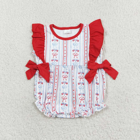 SR1717  baby girl clothes 4th of July patriotic toddler girl summer bubble