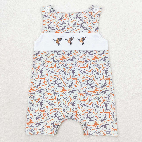 SR1743  baby boy clothes embroidery mallard camouflage toddler boy summer romper