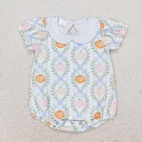 SR1827  baby girl clothes pumpkin bow toddler girl summer bubble