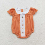 SR1879 toddler girl clothes embroidery pumpkin girl halloween bubble