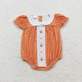 SR1879 toddler girl clothes embroidery pumpkin girl halloween bubble