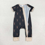 SR1896 Bamboo baby boy clothes hunting toddler boy summer romper