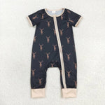 SR1896 Bamboo baby boy clothes hunting toddler boy summer romper