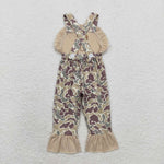 SR1914   baby girl clothes embroidery deer camo hunting clothes girl summer romper