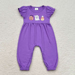 SR1927  baby clothes embroidery ghost pumpkin girl halloween romper