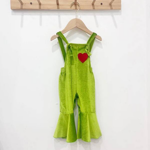 SR1936 pre-order baby girl clothes green girl christmas jumpsuit-2024.7.16