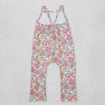 SR1982  baby girl clothes pink floral girl winter  jumpsuit