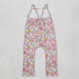 SR1982  baby girl clothes pink floral girl winter  jumpsuit