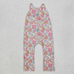 SR1982  baby girl clothes pink floral girl winter  jumpsuit