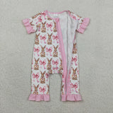 SR2020  baby girl clothes rabbit girl summer easter romper