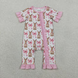 SR2020  baby girl clothes rabbit girl summer easter romper