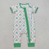 SR2109   baby girl clothes lucky girl St. Patrick summer romper