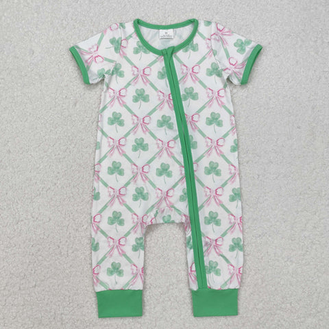 SR2109   baby girl clothes lucky girl St. Patrick summer romper