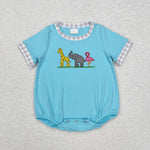 SR2123   baby boy clothes embroidery animal boy summer bubble