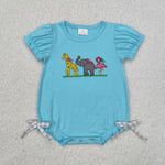 SR2124 baby girl clothes embroidery animal girl summer bubble