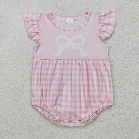 SR2135   baby girl clothes pink bows girl summer bubble