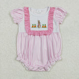 RTS kids summer matching clothes easter bunny embroidery girl spring clothes