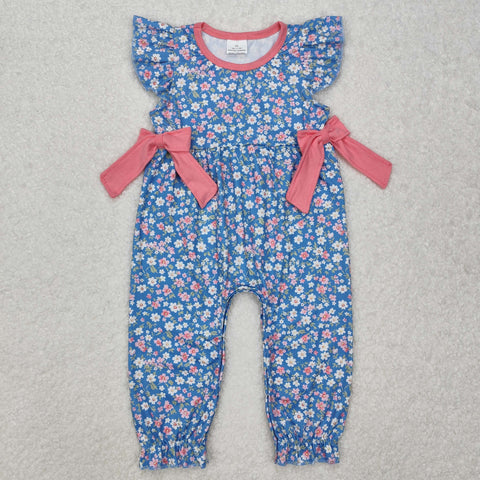 SR2166   baby girl clothes floral girl summer romper