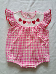 SR2214  pre-order baby girl clothes embroidery hearts girl Valentine's Day bubble