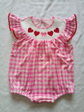 SR2214  pre-order baby girl clothes embroidery hearts girl Valentine's Day bubble