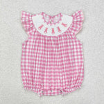 SR2215   baby girl clothes smocked embroidery bunny girl easter bubble