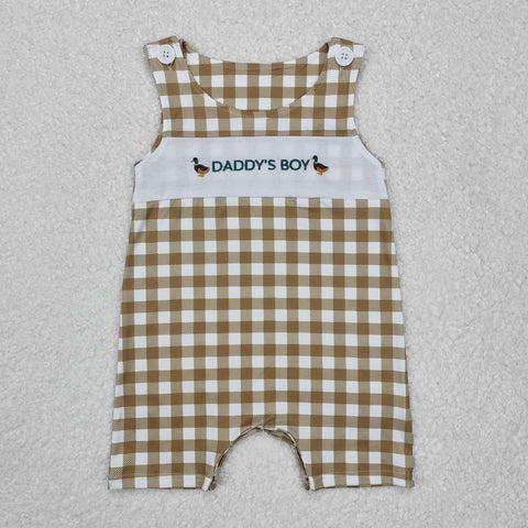 SR2303   baby boy clothes embroidery daddy’s boy summer romper