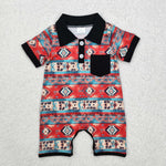 SR2320   baby boy clothes aztec toddler boy summer romper