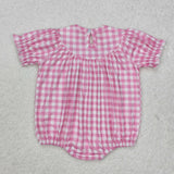 SR2325  baby girl clothes embroidery smocked bows toddler girl summer bubble