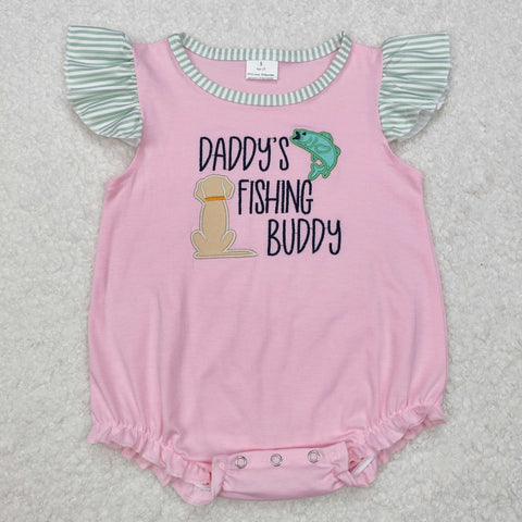 SR2337  baby girl clothes embroidery fishing toddler girl summer bubble