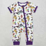 SR2394  baby boy clothes animal boy mardi gras romper