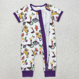 SR2394  baby boy clothes animal boy mardi gras romper