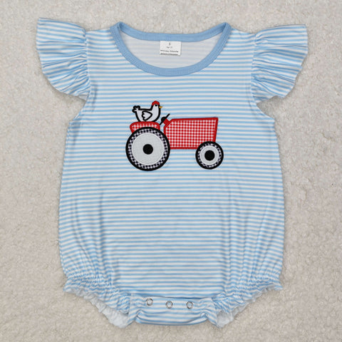 SR2407  baby girl clothes embroidery truck girl summer bubble