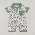 SR2472  baby boy clothes fishing boy summer romper