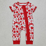 SR2500  baby girl clothes strawberry girl summer romper