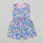 SR2521    baby girl clothes floral girls summer jumpsuit